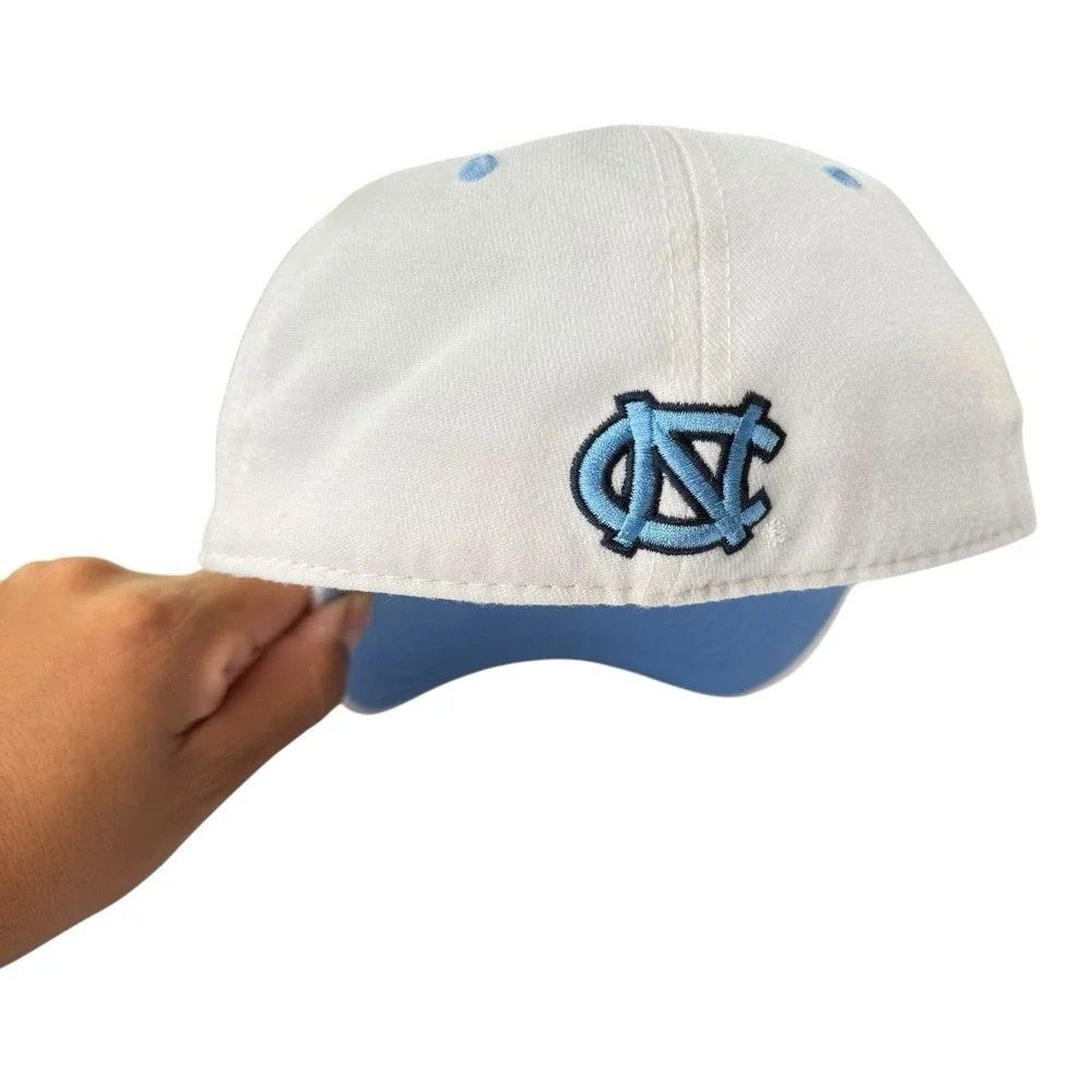 North Carolina Tar Heels UNC Foot Logo White Carolina Blue One Fit Hat Cap